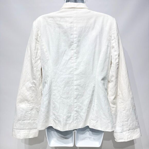 Cartonnier Anthropologie Linen Blend Blazer Jacket Women’s 10 Medium Boho White - Picture 5 of 12